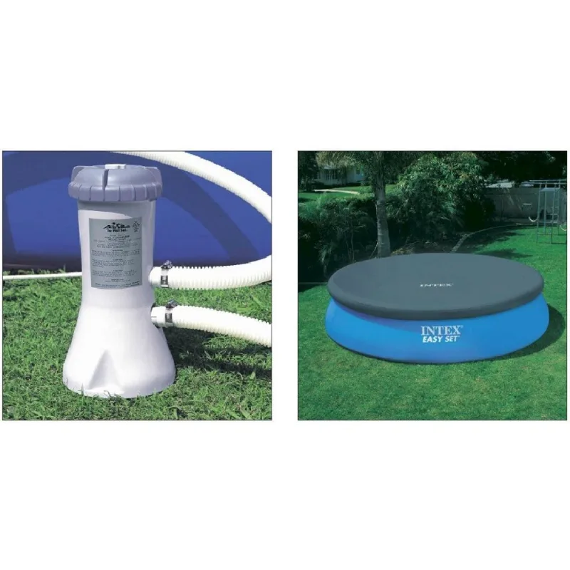 Bomba filtrante intex 2006 lh 110v + capa intex 3,05 M inflável