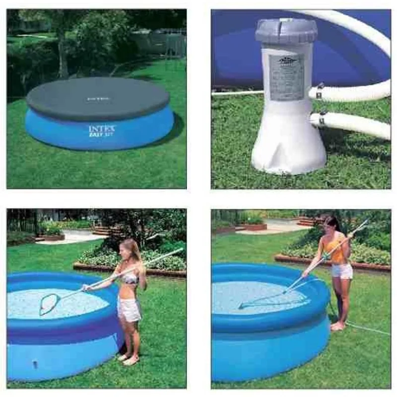 Bomba filtrante intex 2006 lh 110v + kit de limpeza + capa intex 3,05 M inflável