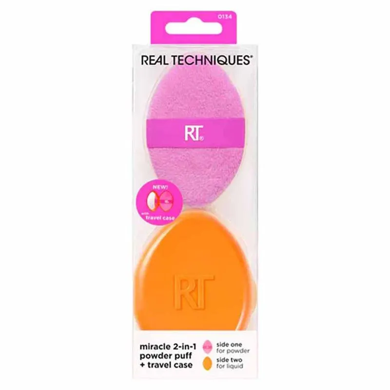 Esponja Puff Real Techniques 2 em 1 com Estojo 1Un