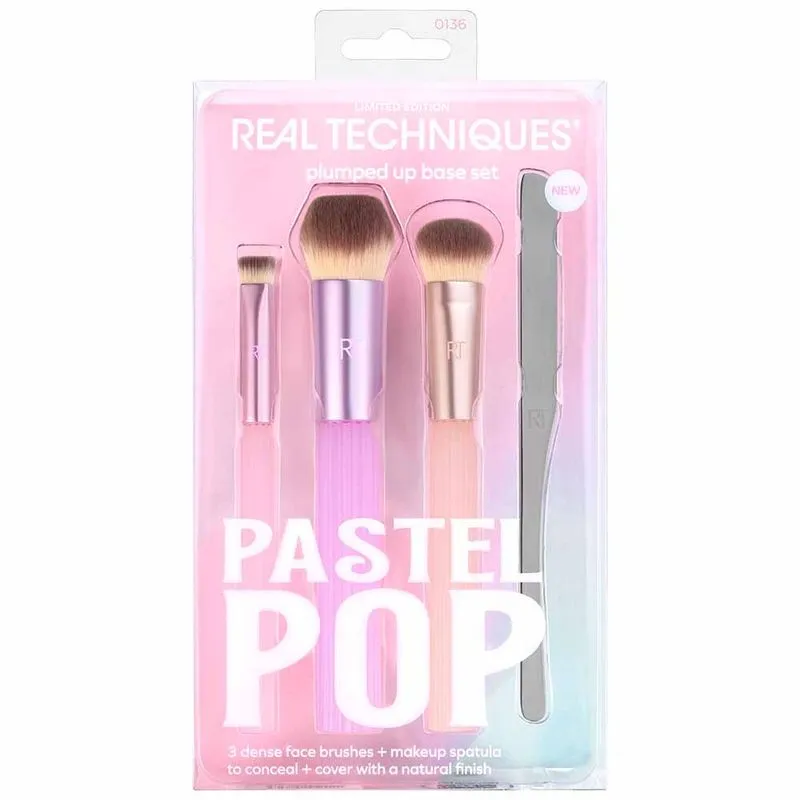 Kit Real Techniques Pastel Pop Plumped Up com 3 Pincéis + Espátula Kit