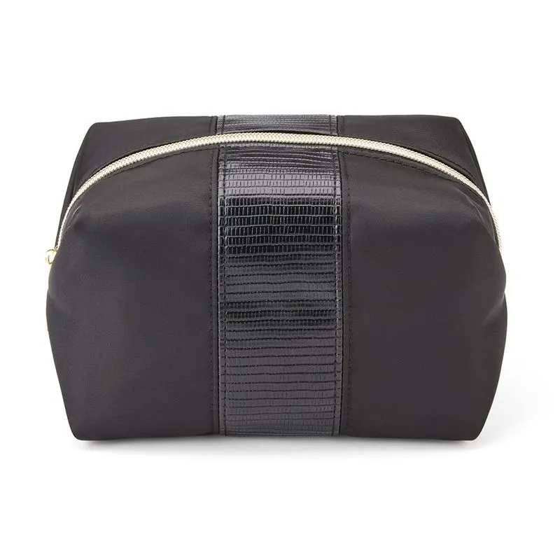 Bolsa De Maquiagem Conair Small Organizer Preta Com Estampa De Cobra