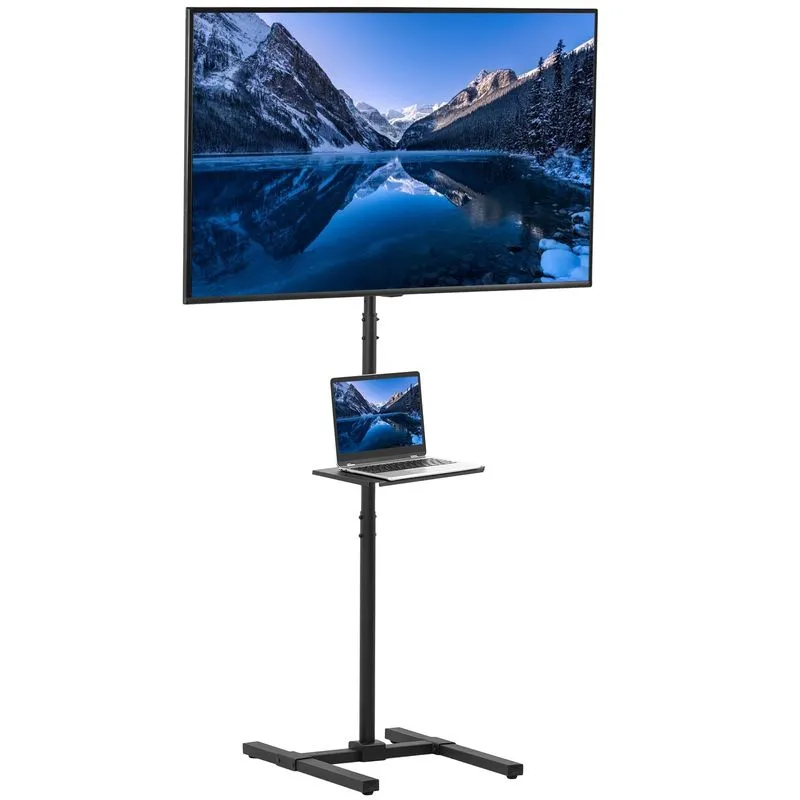 Suporte De Chão Para Tv Vivo Extra Tall Com Prateleira, Telas De 13-50" Pretas