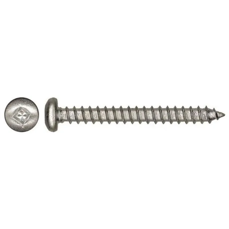 Hillman SP SS Sq Pan Head SMS #8 x 1/2-in 6-Pk