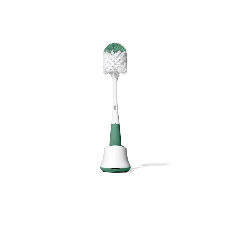 Escova Para Garrafas Oxo Tot Com Limpador De Mamilos E Suporte - Sage
