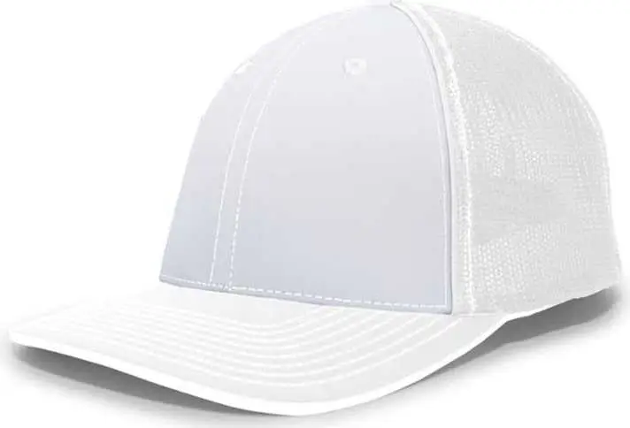 Pacific Headwear 404F Trucker Flexfit Cap - White White / 6 1/2" 7"