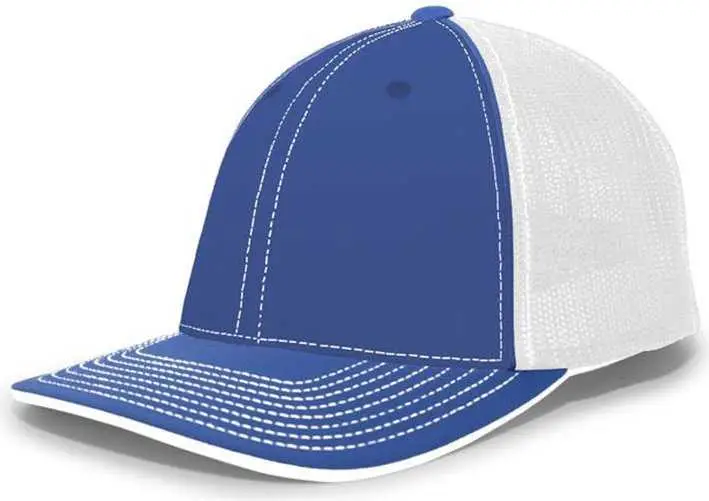 Pacific Headwear 404F Trucker Flexfit Cap - Royal White Royal Blue-Royal White / 6 7/8" 7 3/8"