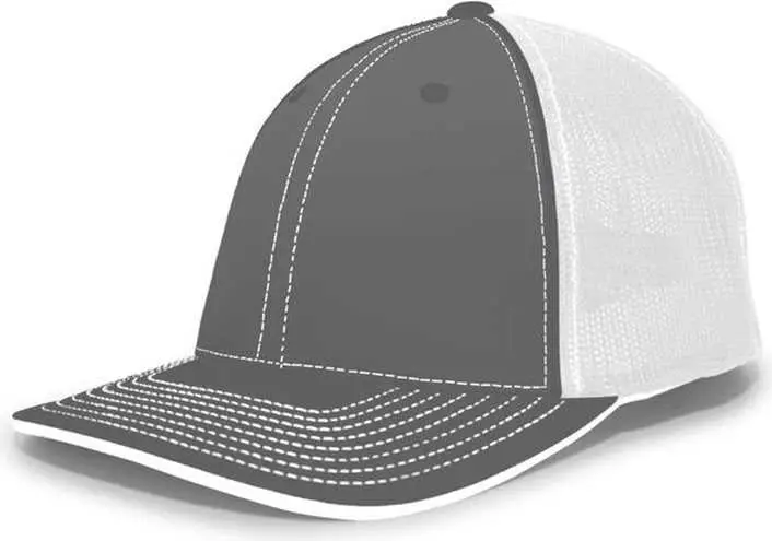 Pacific Headwear 404F Trucker Flexfit Cap - Graphite White Graphite Gray-Dark White / 6 1/2" 7"