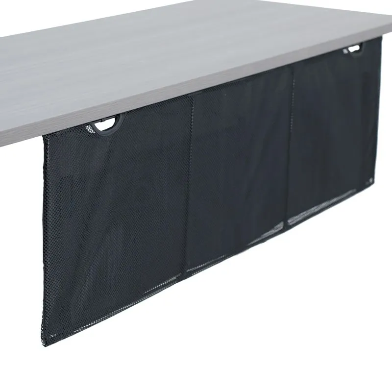Saia De Mesa Vivo Desk-skirt-48 Preta 122 Cm Com Gerenciamento De Cabos
