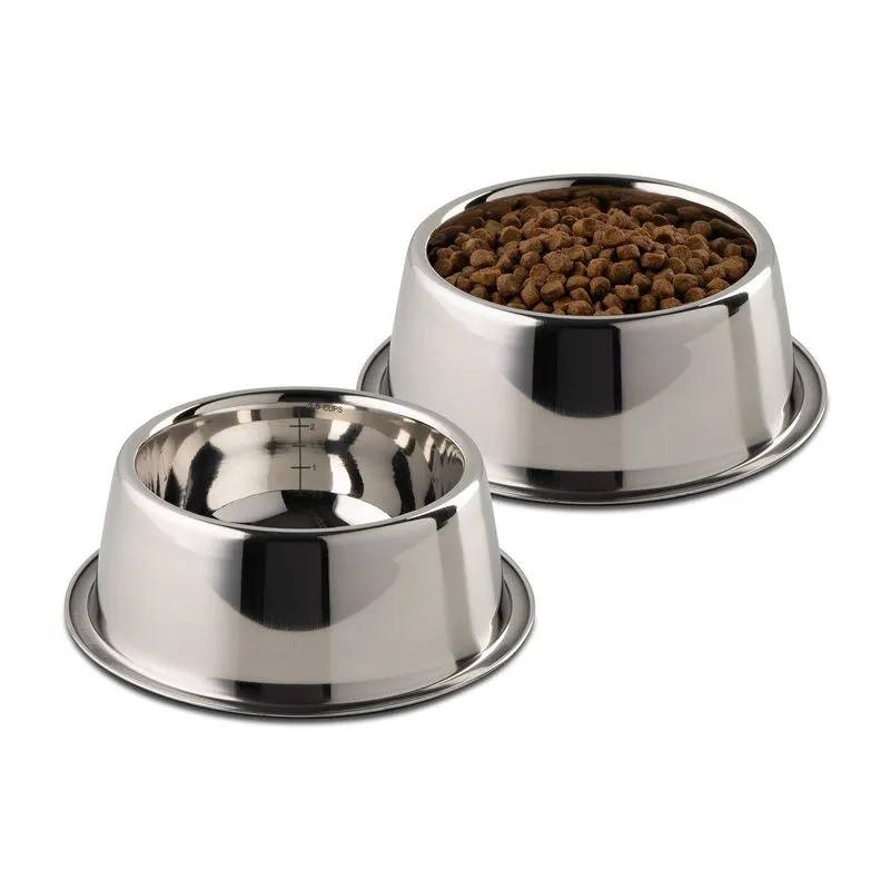 Tigelas De Aço Inoxidável Para Cães Flourish Extra Thick 700ml 2pk