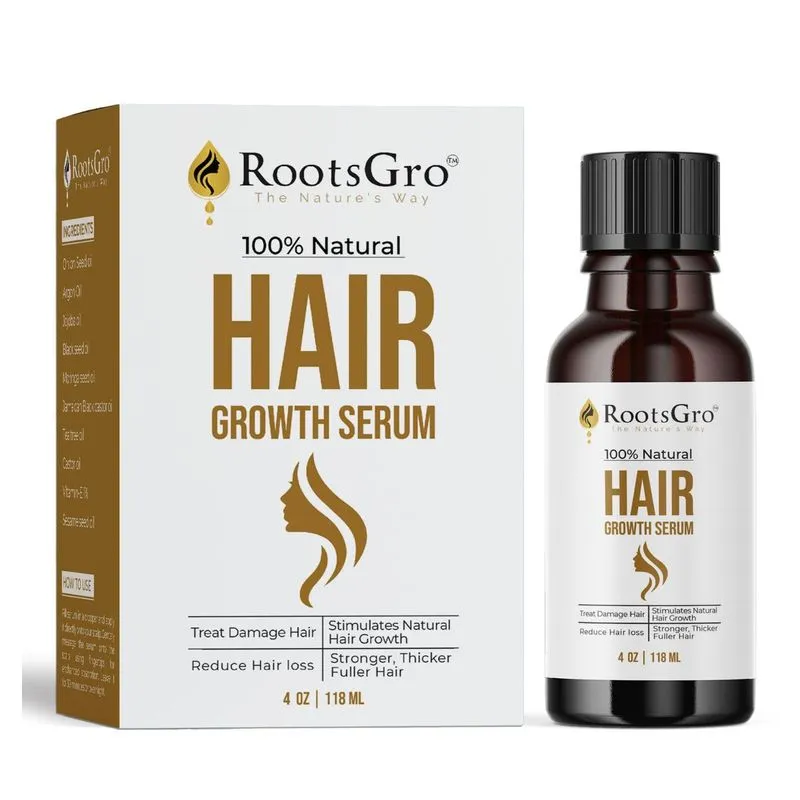 Sérum De Crescimento Capilar Rootsgro 100% Natural Com Argão 118 Ml