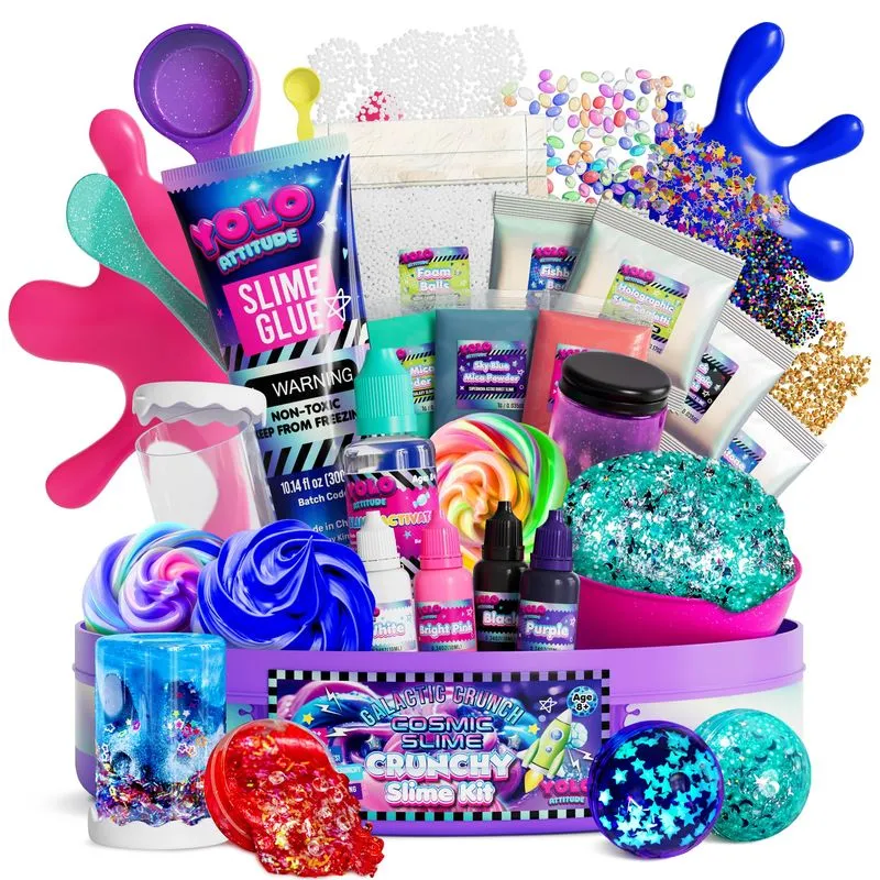 Kit Slime Yolo Attitude Galaxy Para Crianças De 8 A 12 Anos Com Brilho