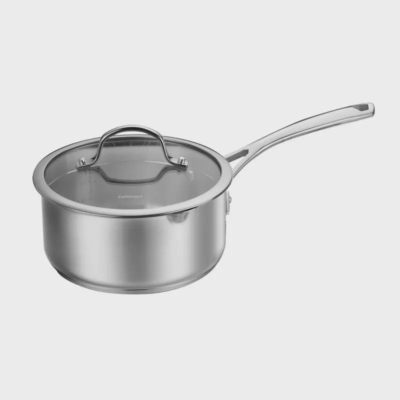 Caçarola Antiaderente 2L Cuisinart com Tampa de Vidro Cinza