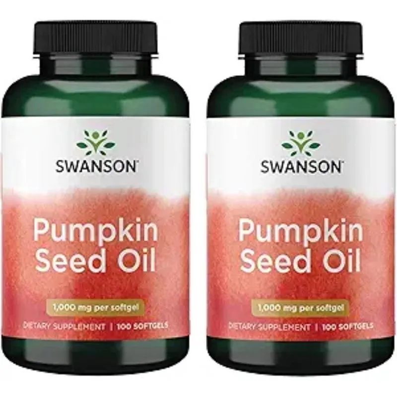 Óleo Semente Abóbora 1000mg Pumpkin Seed Oil 200 SoftGels Kit-2 Swanson Importado
