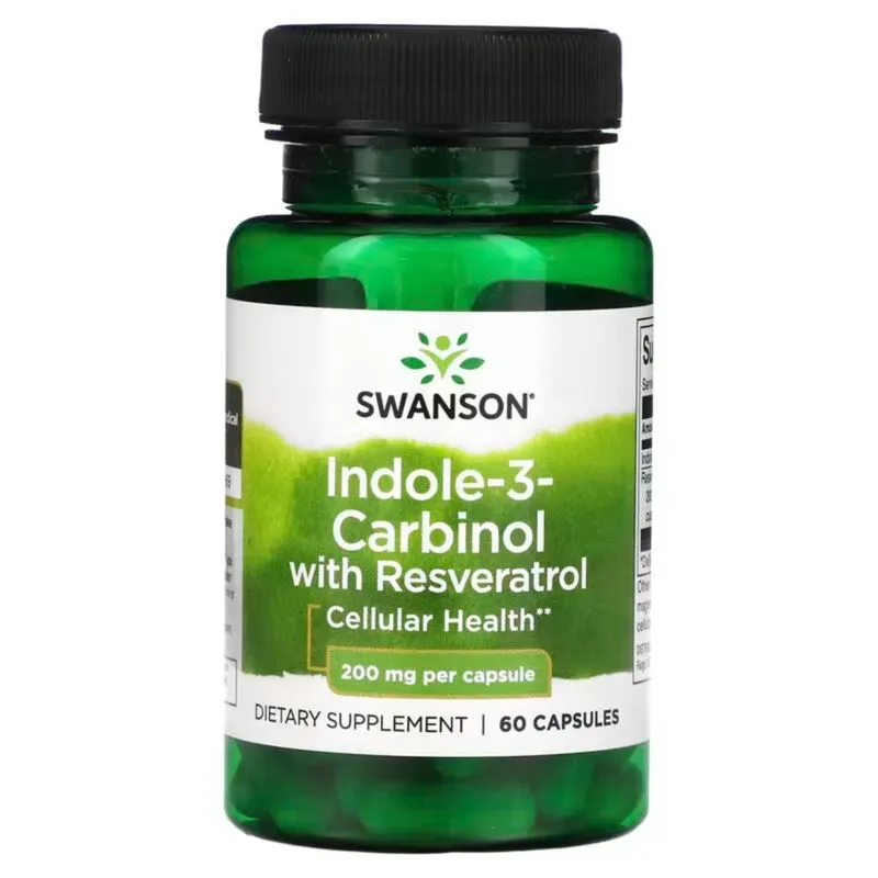 Suplemento-Indol-3-Carbinol com Resveratrol, 200 mg, 60 Cápsulas-Swanson-Importado