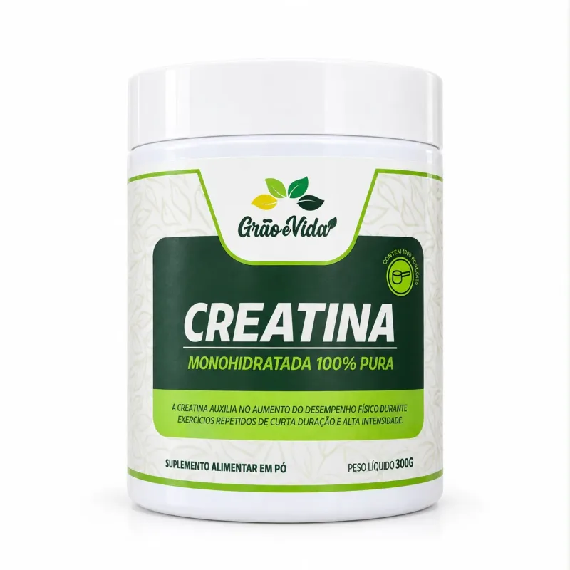 CREATINA 100% MONOHIDRATADA 300G (GRAO E VIDA)