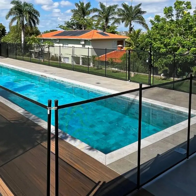 Cerca Removível De Proteção Para Piscina Premium Com Estrutura Em Alumínio Reforçado Preto 3 Metros