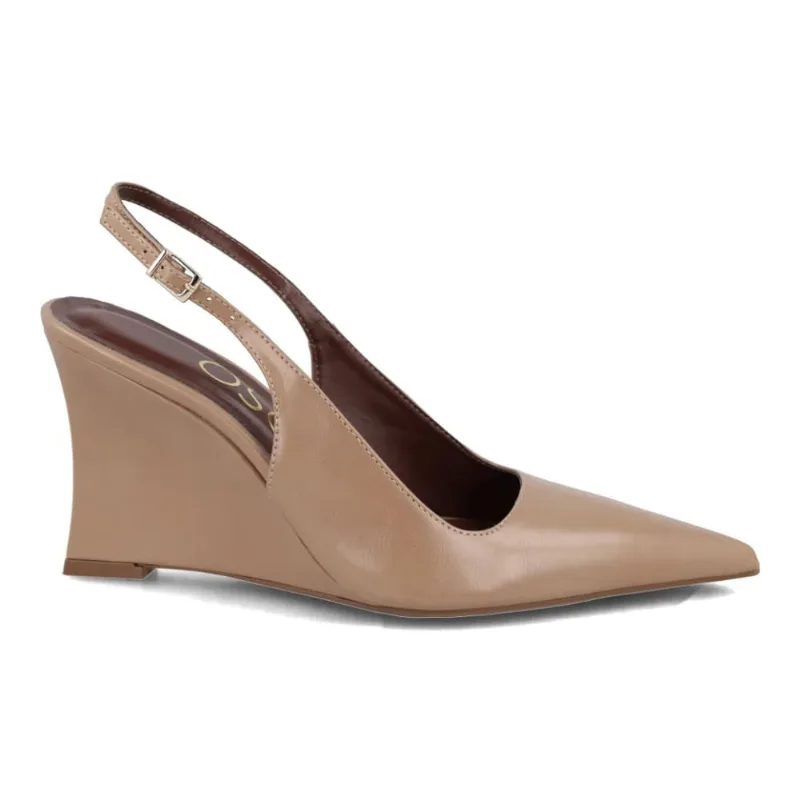 Scarpin Slingback OSC Anabela Feminino Nude 37
