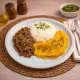 Cupím Desfiado, Arroz Branco c/ Purê de Abóbora : 350_g