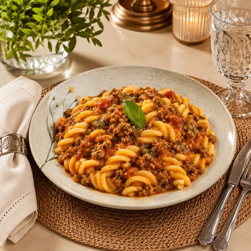 Macarrão Parafuso ao Molho Bolonhesa : 420_g