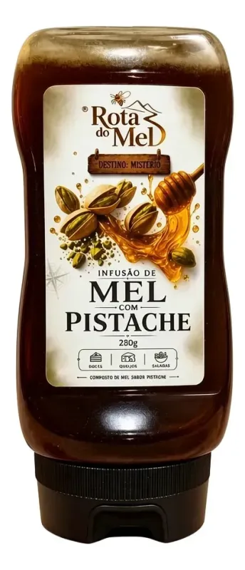 Mel Com Pistache 280g - Rota Do Mel - SÓ-PRO-MEL