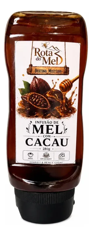 Mel com Cacau 280g Rota do Mel - Infusão artesanal 100% pura do Cerrado