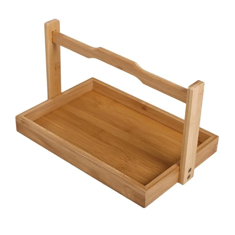 Suporte Para Armazenamento De Alimentos Bandeja De Servir De Madeira Para Mesa De Jantar