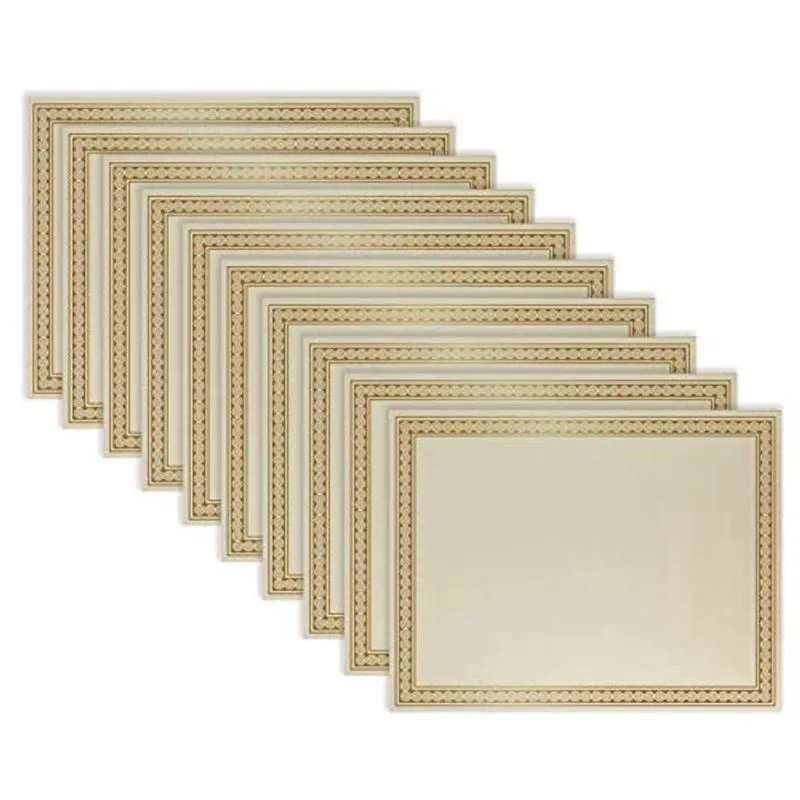 Papel de Certificado de Prêmio de 100 Folhas, Borda Metálica de Folha de Ouro, Papel em Branco de Tamanho de Carta de Marfim, por Better Office Products, Papel de Certificado de Diploma, Impressora a