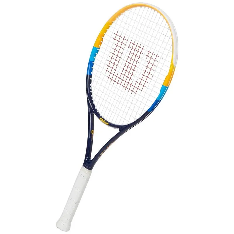 Wilson Perfil Adulto Raquete de Tênis Recreativo - Grip Tamanho 2 - 4 1/4, Azul/Laranja