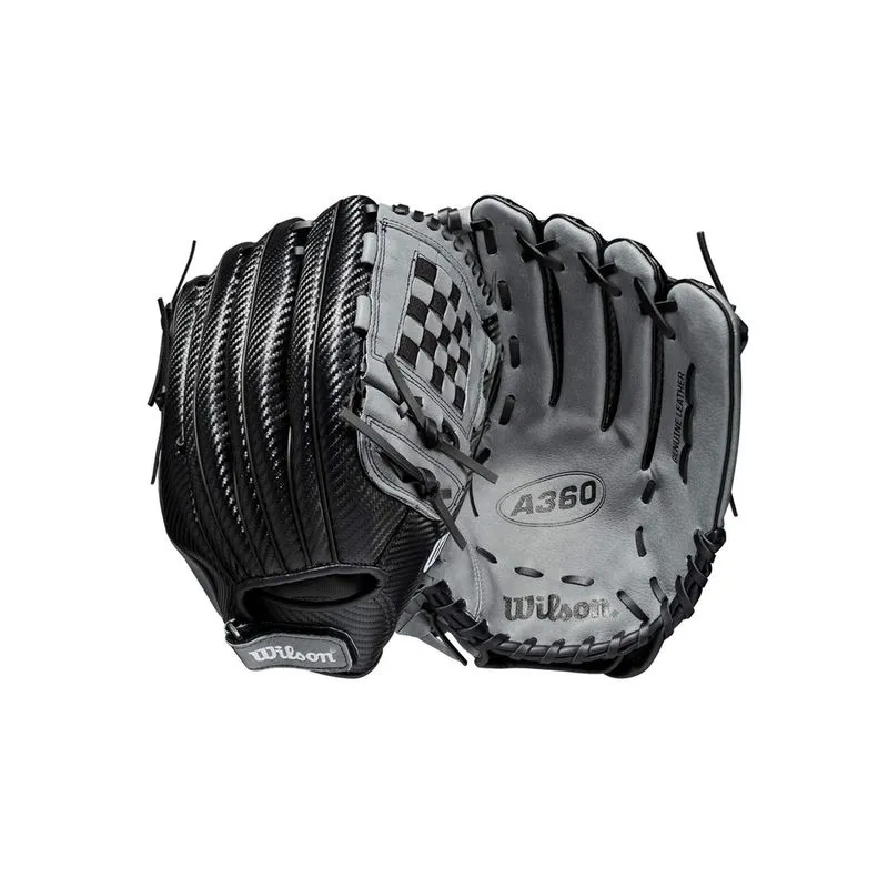 Wilson Sporting Goods A360 Baseball 12.5 - Arremesso da Mão Esquerda, 12.5, Preto, Grande (WBW100246125)