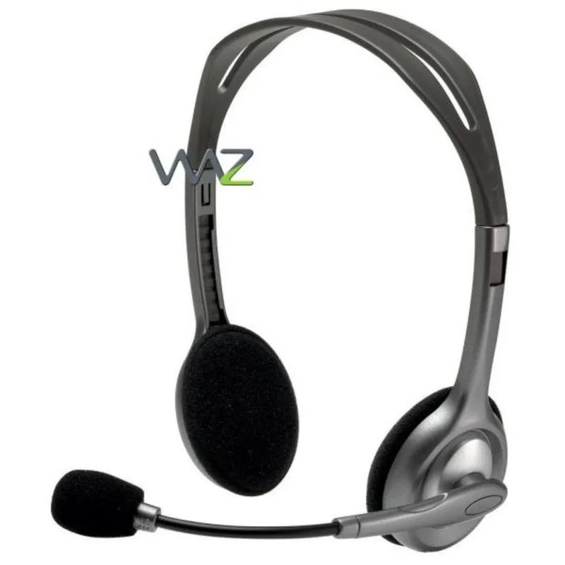 Fone de Ouvido (c/ mic) - 3,5mm - Logitech Stereo Headset H110 - Cinza - 981-000305 / 981-000214
