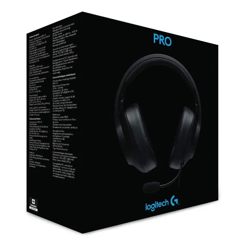 Headset gamer PRO - Preto - Logitech - 981-000720