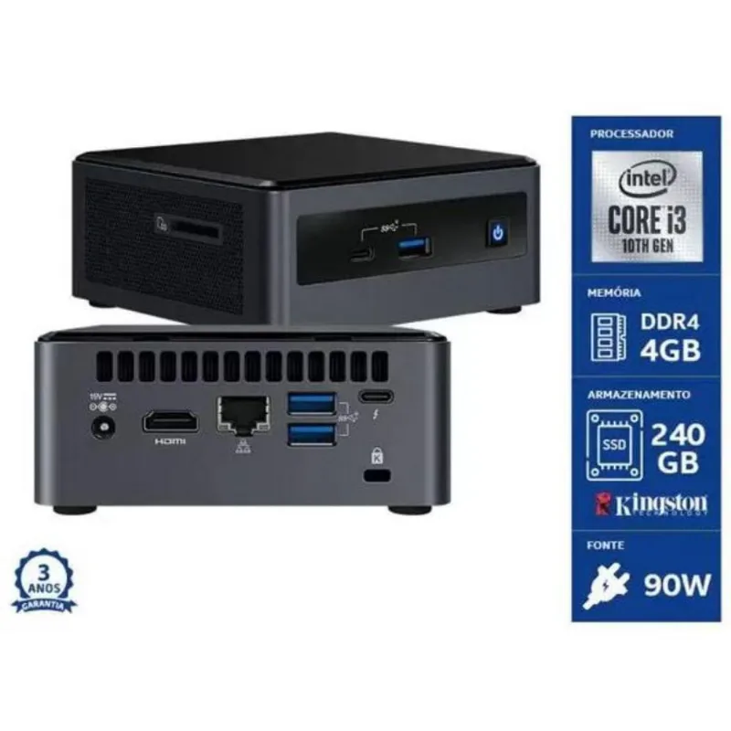 Mini Pc Intel Core I3-10110U 4Gb Ddr4 Ssd 240 Wifi Linux