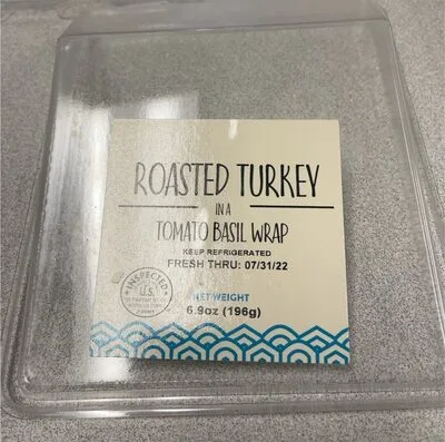 Roasted turkey in tomato basil wrap