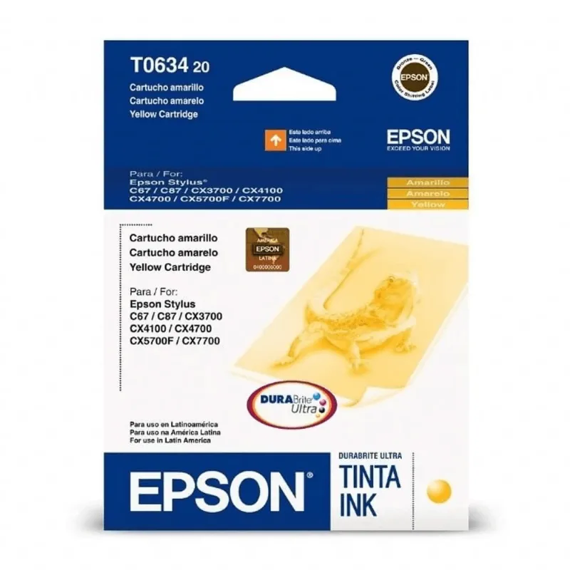Cartucho De Tinta Epson T063420 Amarelo | Epson Stylus C67 C87 Cx3700