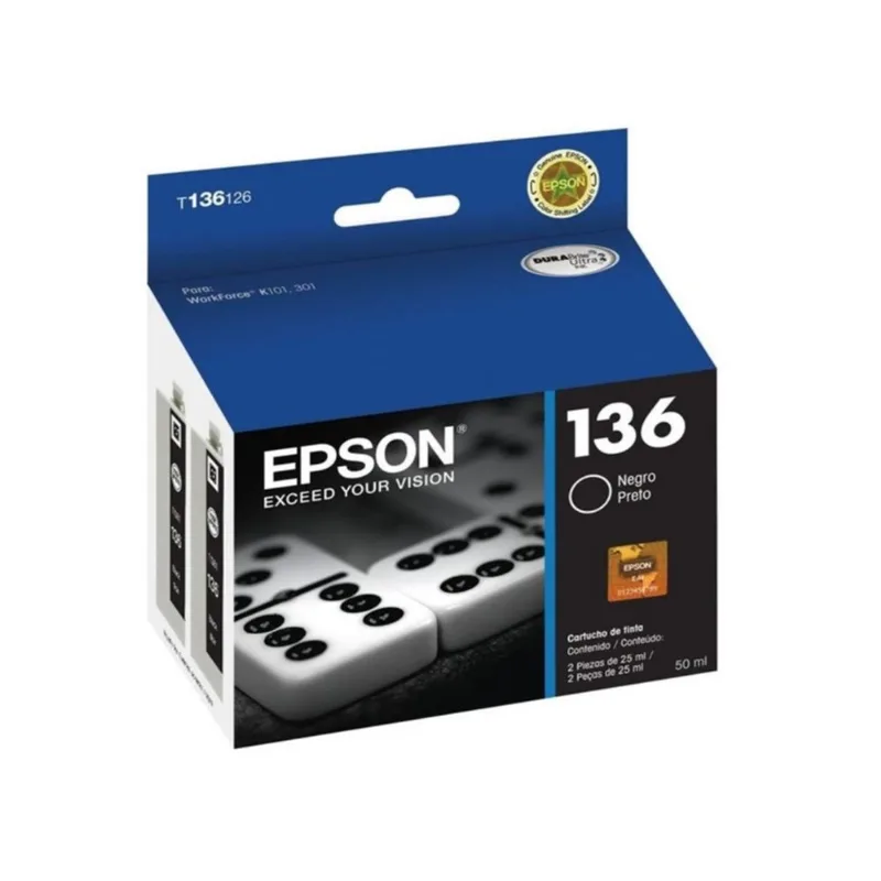 Cartucho De Tinta Epson T136 T136126 preto | Workforce K101 K301