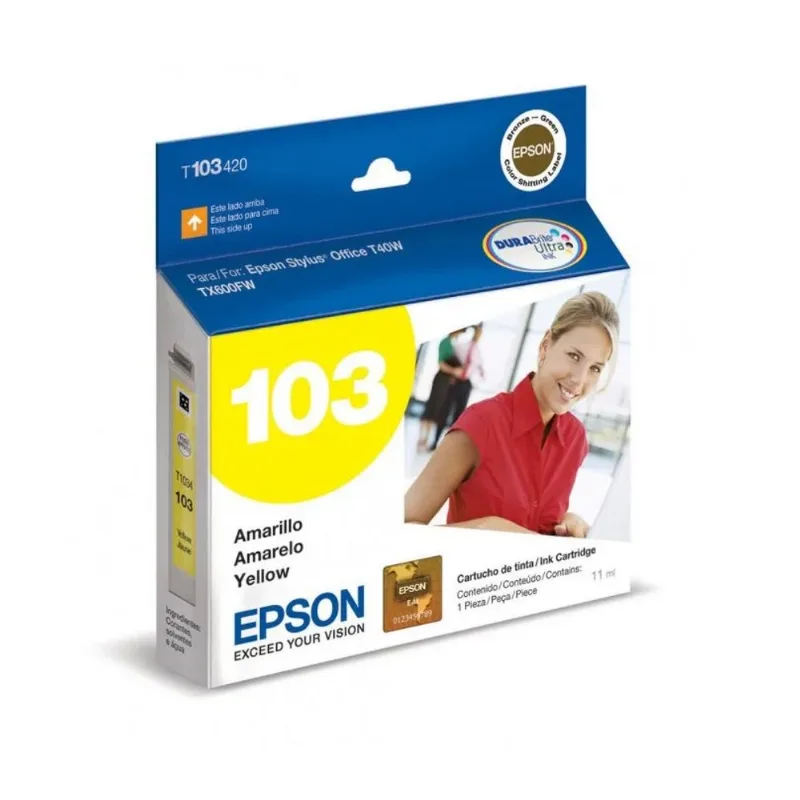 Cartucho De Tinta Epson T103 T1032 T103420 | Yellow Tx550fw Tx600fw T40w T1110
