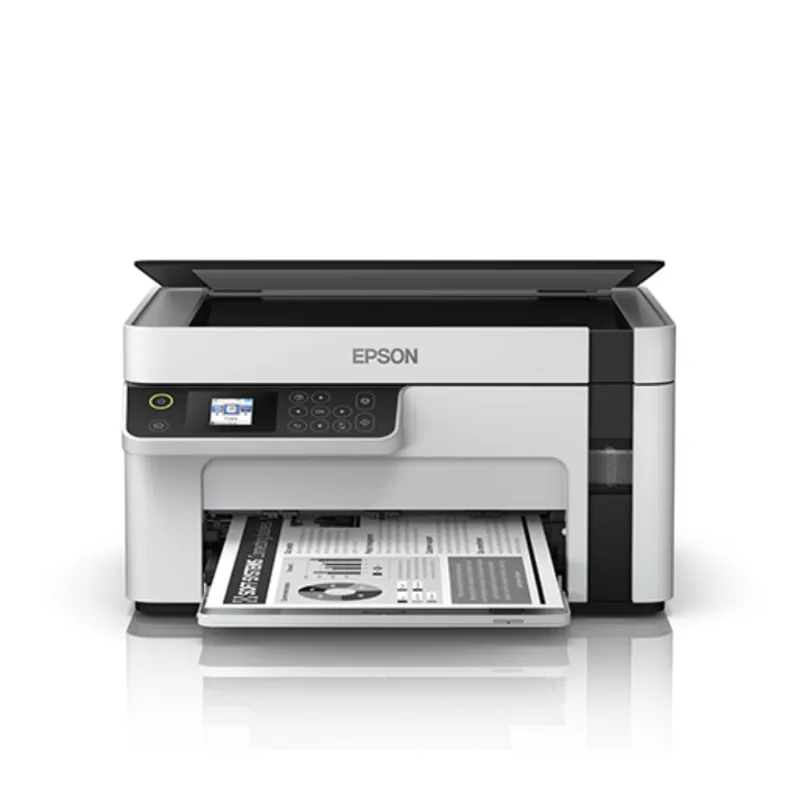 Impresora Multifuncional Inlámbrica Epson Blanco y Negro EcoTank M2120
