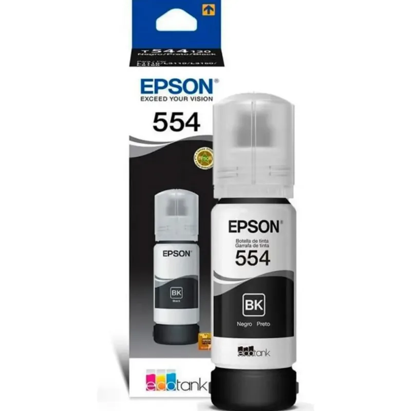 Refil De Tinta Epson T554120 Preto 70ml L8180 L8160