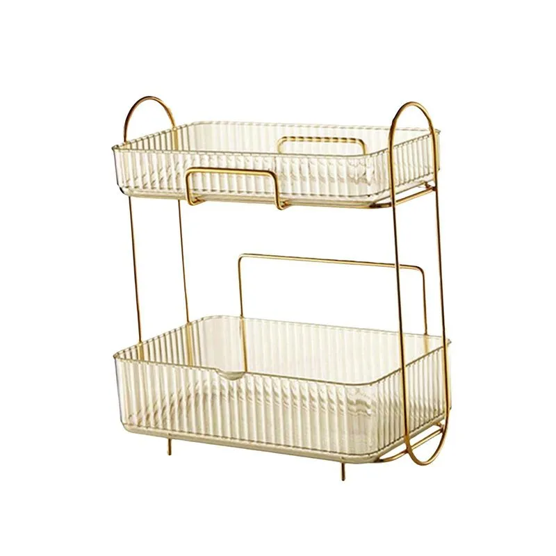 Organizador De Cosméticos De Maquiagem De 2 Camadas Multifuncional Para Quarto