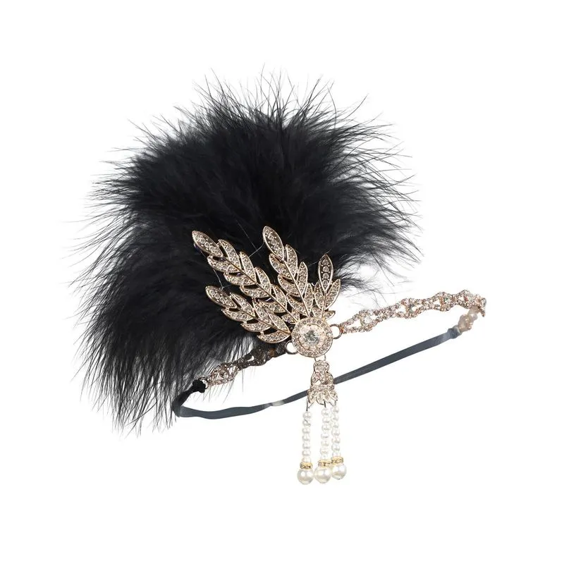 Fita De Cabeça Flapper Acessório De Cabelo 20s Pena Temática