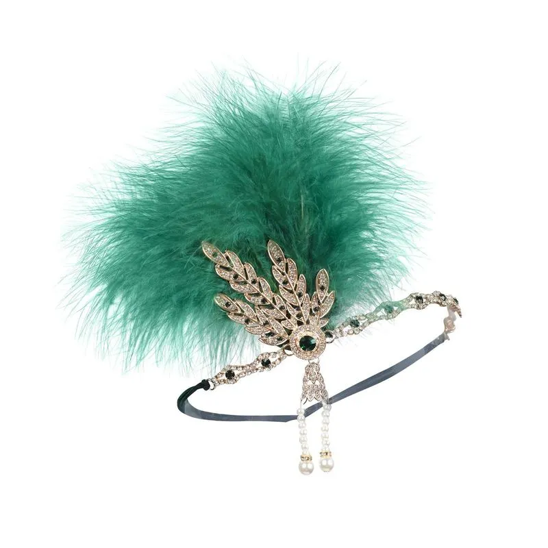 Fita De Cabeça Flapper Acessório De Cabelo 20s Pena Temática