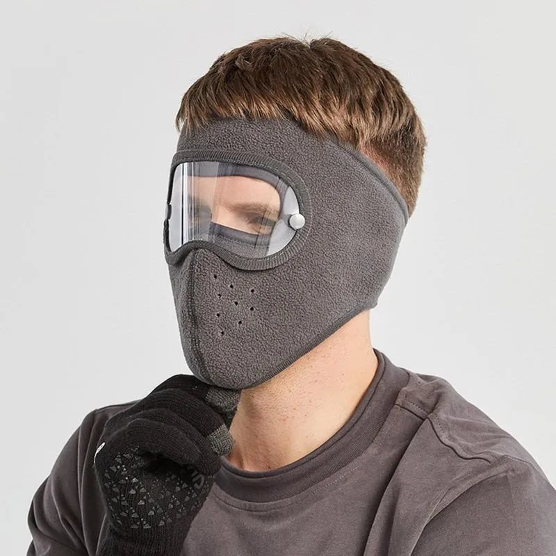 Capacete Facial Anti-fog Polar Fleece W/ Removível À Prova De Vento