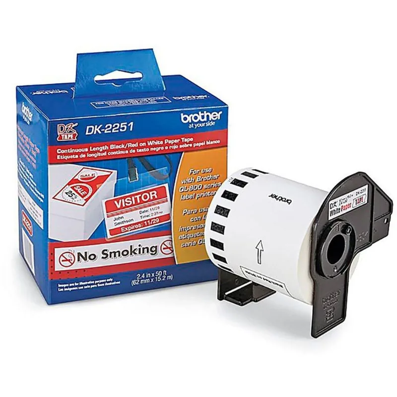 Etiqueta Brother Preto E Vermelho Sobre Branco Dk2251