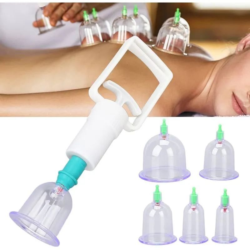 6 Copos Vácuo Terapia Sucção Ventosa Cupping Acupuntura
