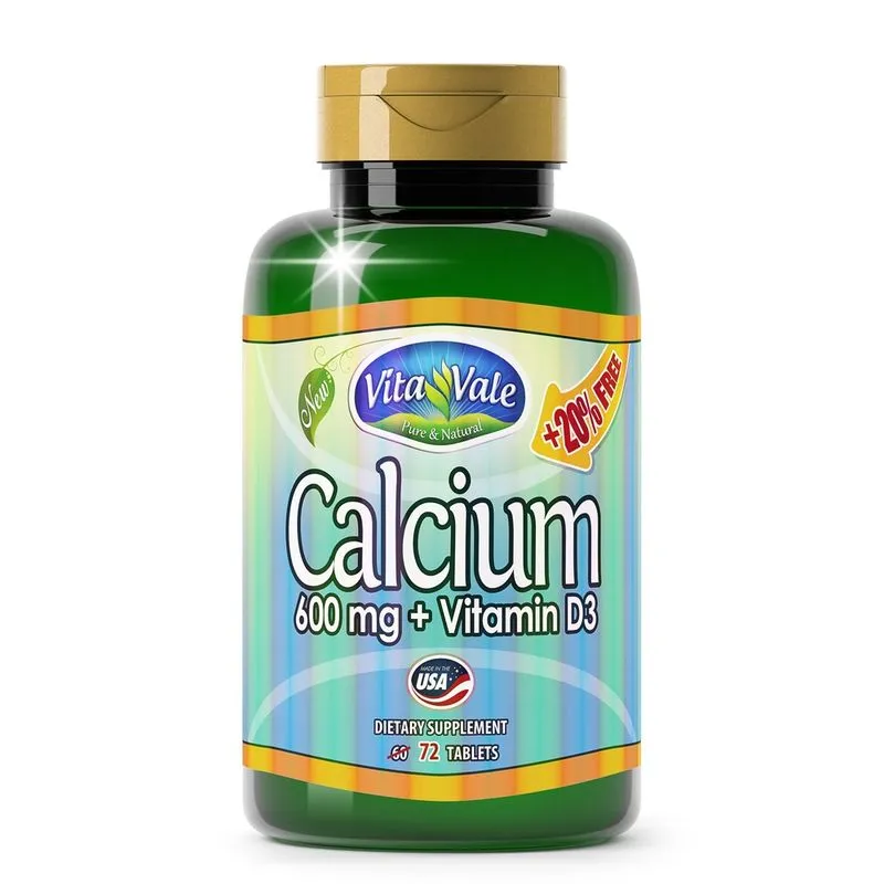 Cálcio 600mg + Vitamina D3 Vitavale 72 comprimidos