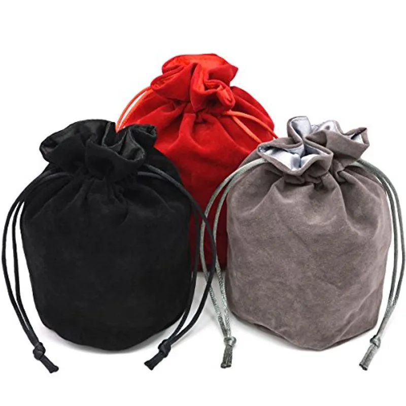 Bolsa De Dados De Cordão De Ouro Vermelho/cinza/preto Da Ivyfielddice - Dungeons And Dragons Fabric/standing Cotton Fabric Dice Bag/d&amp;d Dic