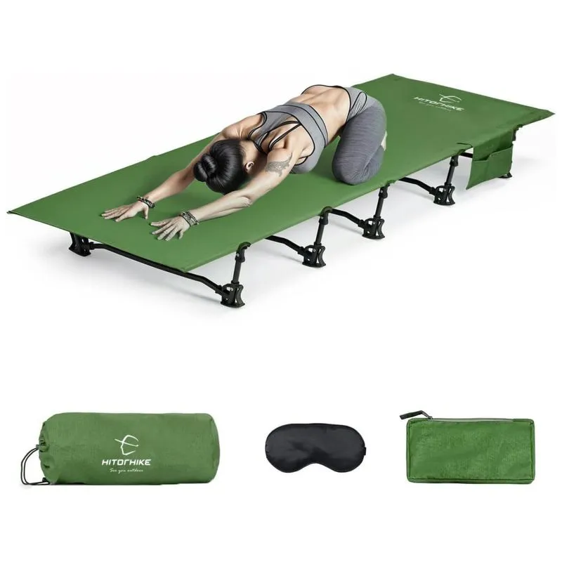 Cama Acampamento, Camping Dobrável Portátil, Até 127 Kg, Hitorhike, Verde