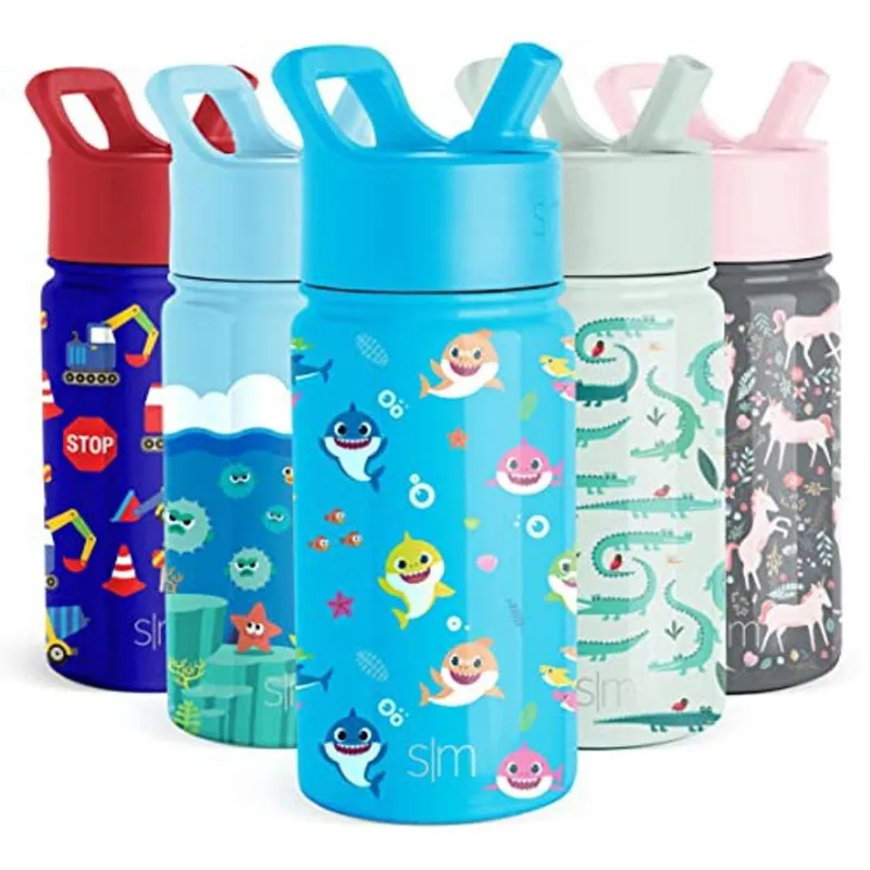 Garrafa de água infantil simples e moderna para bebês Shark
