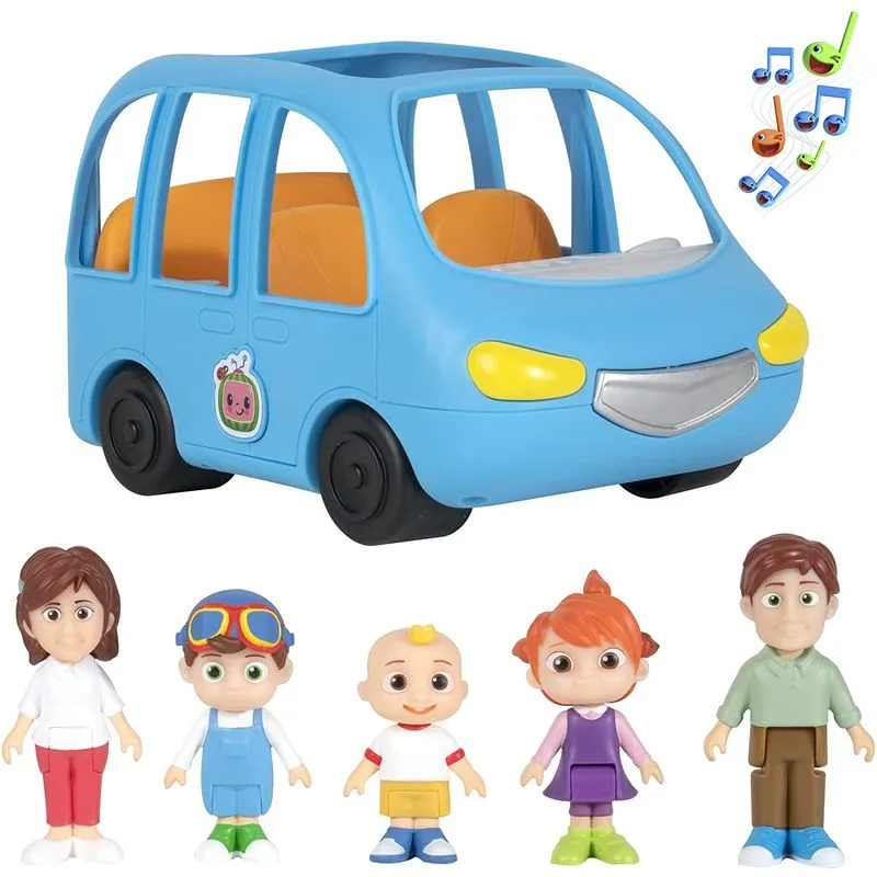 Cocomelon Deluxe Family Fun Car, Com Sons - Inclui Jj, Mãe, Pai, Tomtom, Yoyo - Reproduz Clipe De Música, Are We There Yet - Brinquedos Para