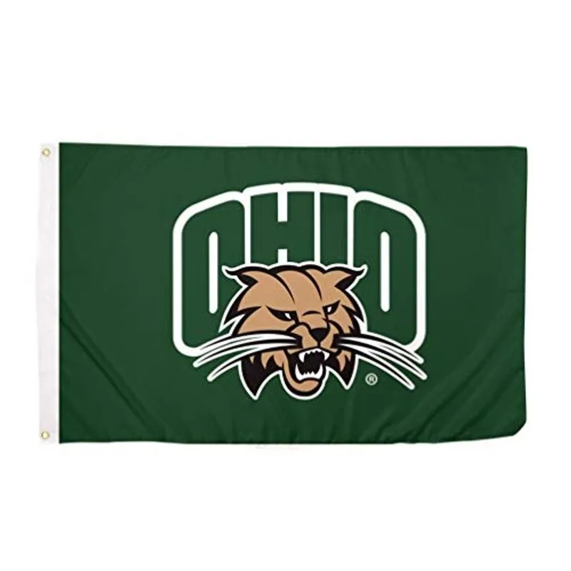 Desert Cactus Ohio University Flag Bobcats Ohio U Flags Banners 100% Poliéster Interior Outdoor 3x5 (Estilo 3)